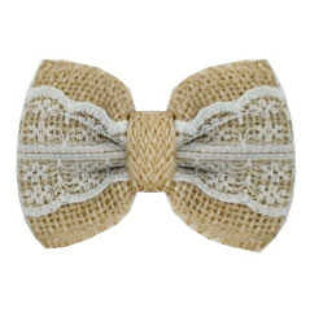 Bow With Bag With Lace 8.5X6Cm White P10-100
