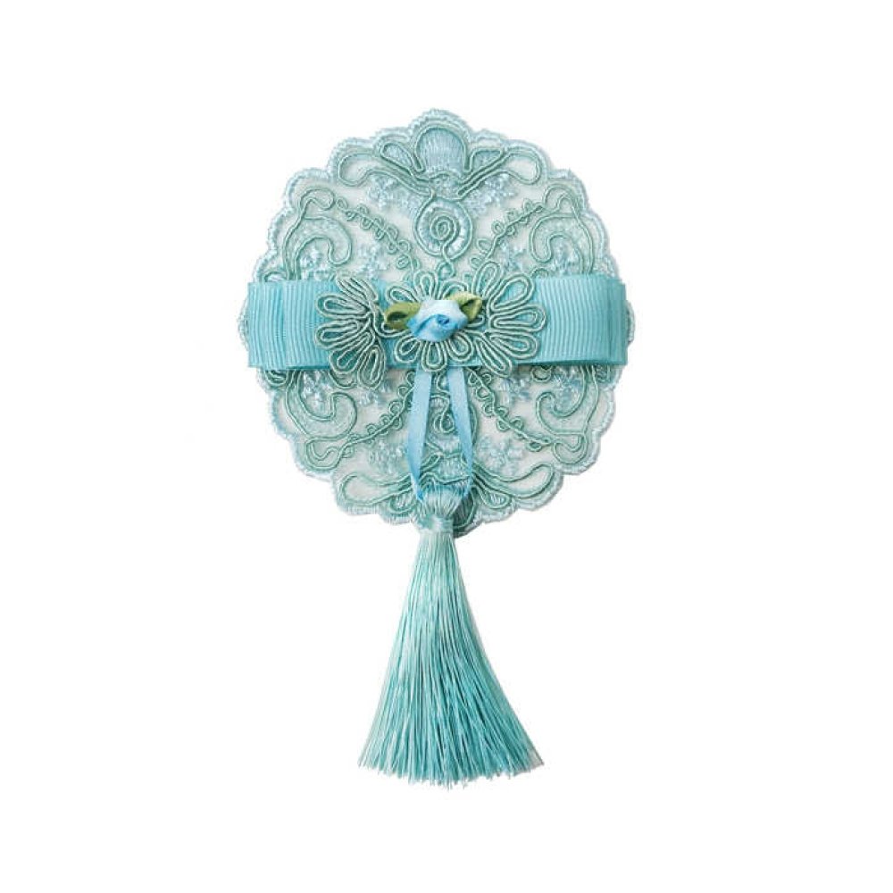 Bow Lace Fringed 10 Cm Turquoise Pk:20
