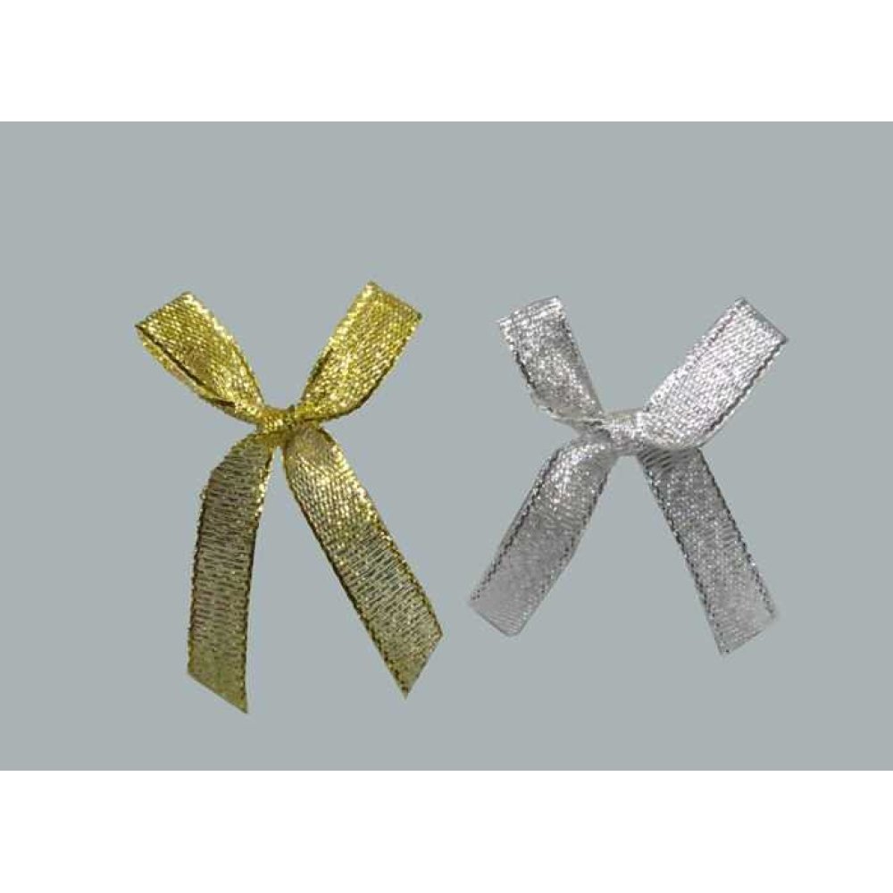 Bow Ready Satin 1Cm Gold Pk100-150
