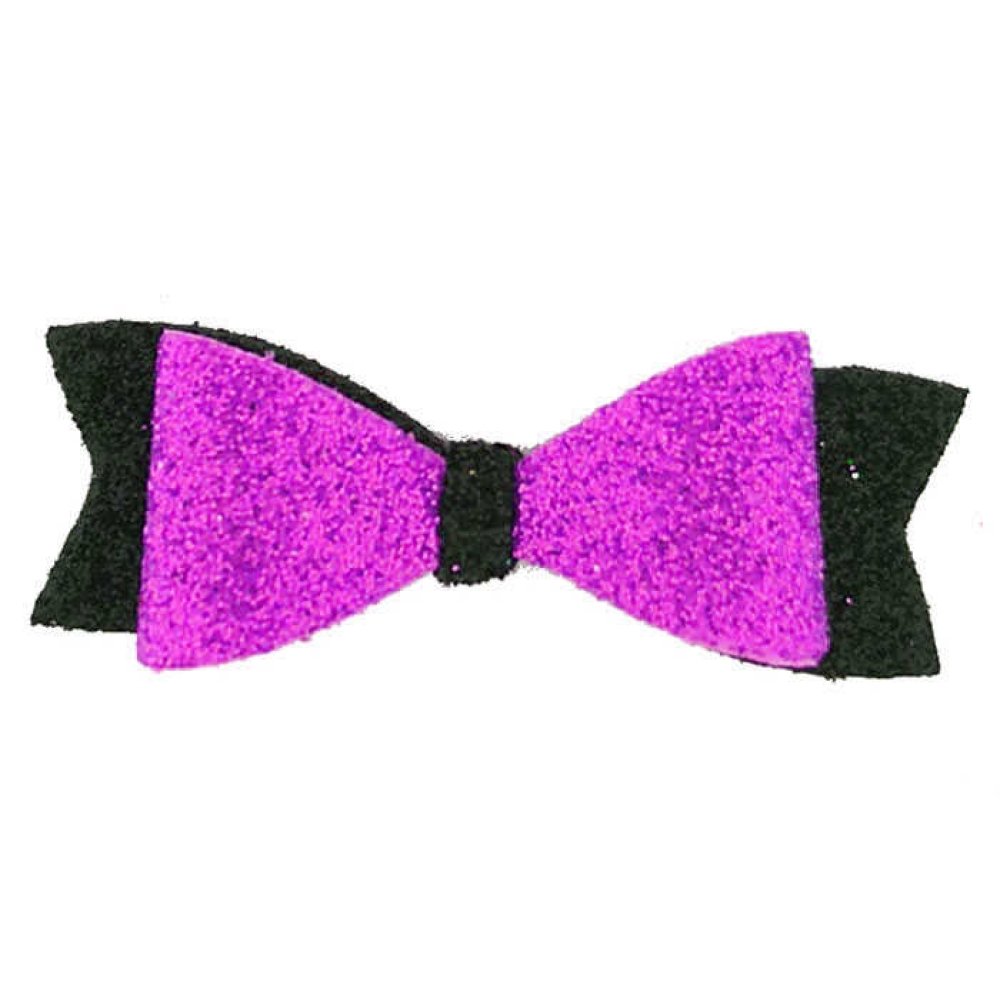 Bow Small Size Evadan Silvery 5X2 Cm Purple P10-50