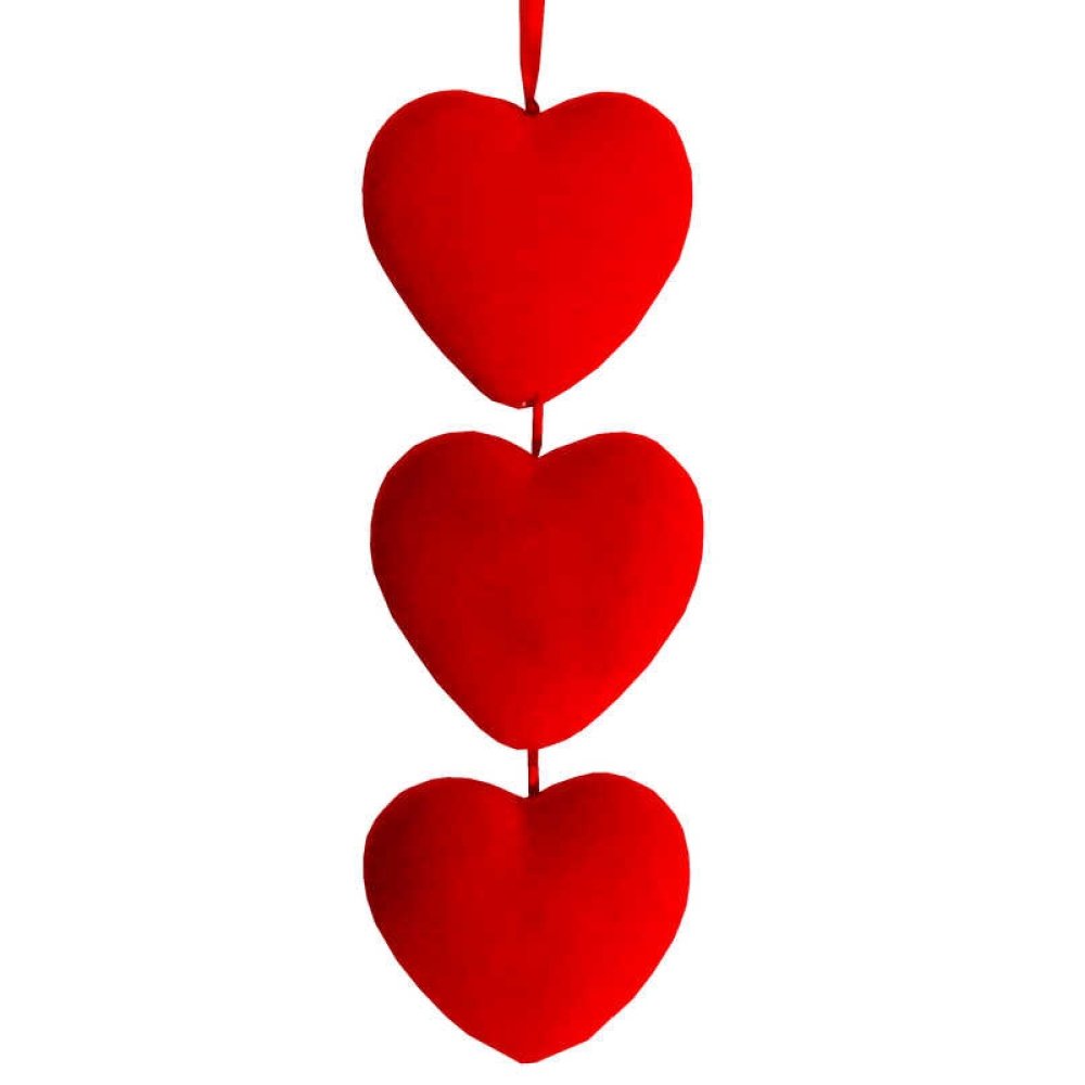 Flock Coated 6 Piece Heart Ornament