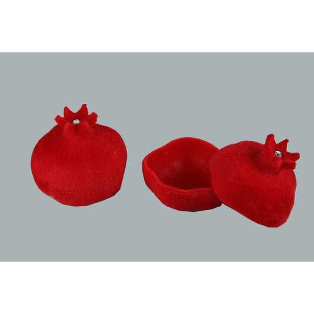 Flock Coated Pomegranate Box Red