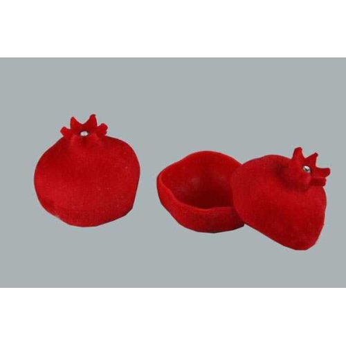 Flock Coated Pomegranate Box Red