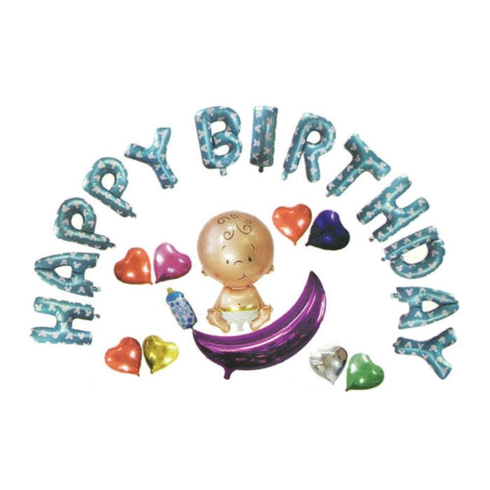 Foil Balloon Baby Happybir.Set Blue Pk:1 Kl:120