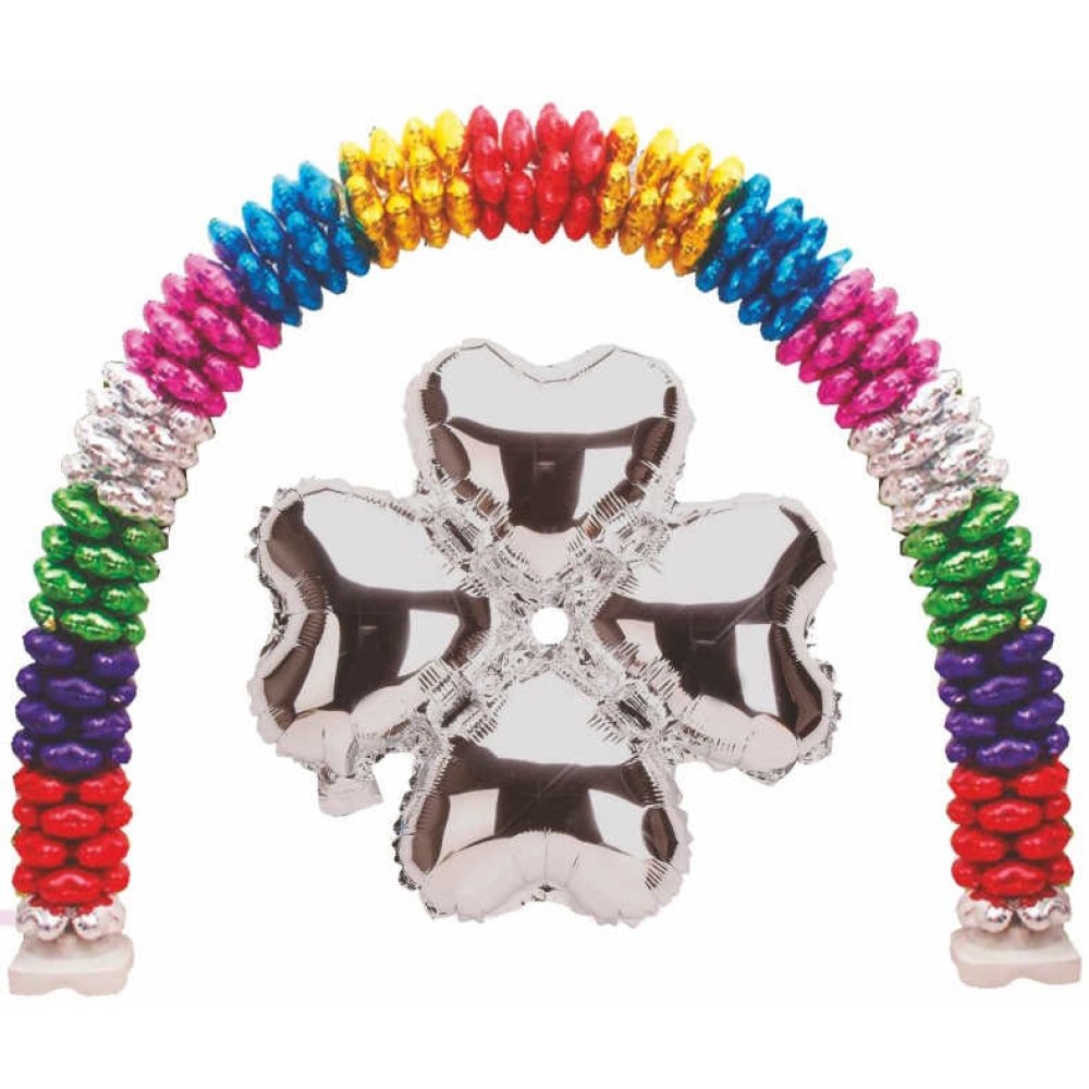 Foil Balloon Heart Flower Model Silver 13Inc Pk:1 Kl:400