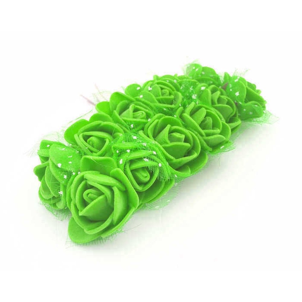 Rose Latex Tulle Green Pk:144 Kl:100