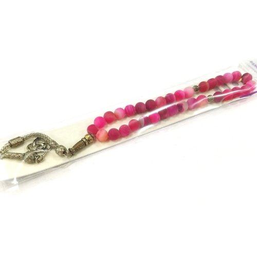 Genuine Natural Stone Pink Agate Rosary