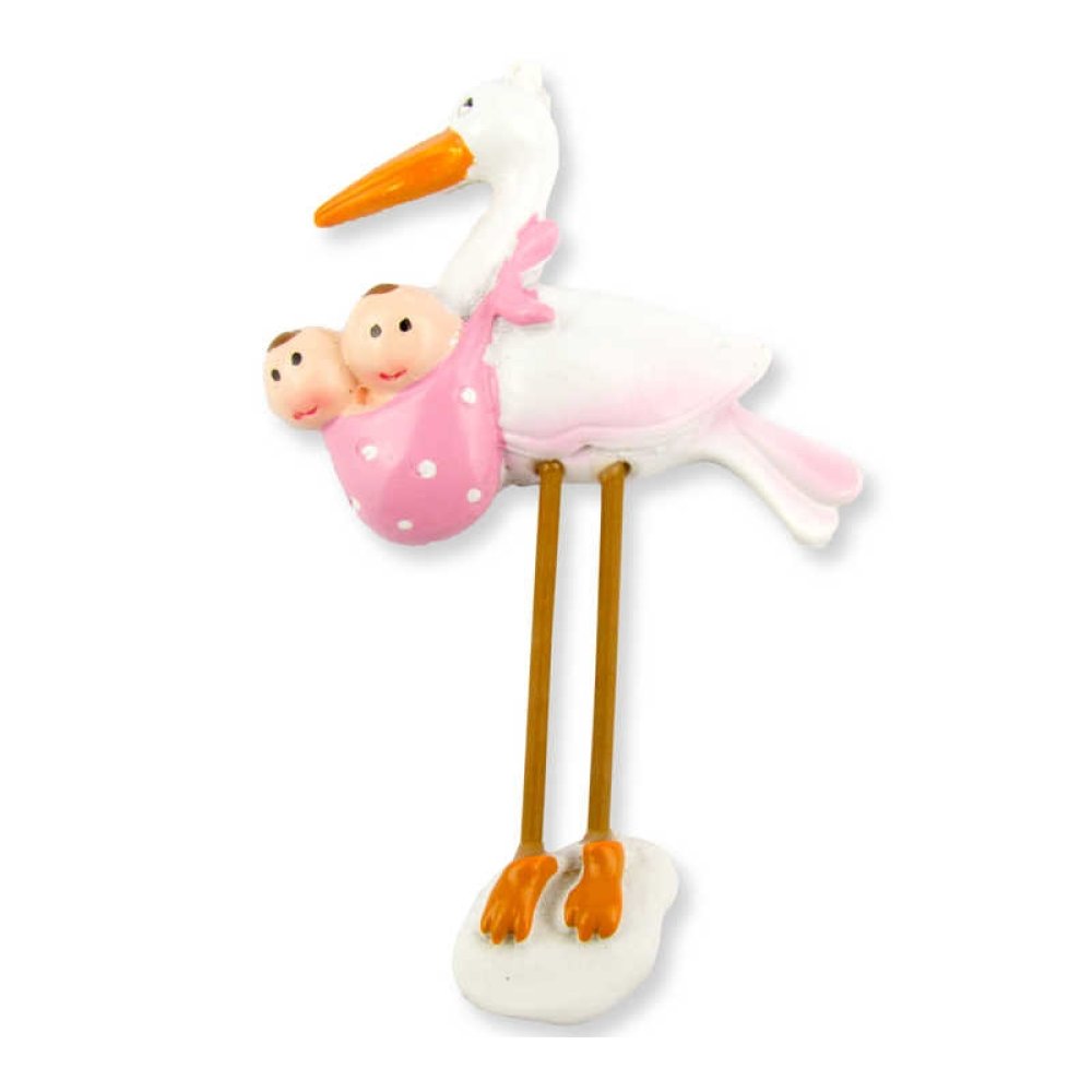 Twin Baby Mevlid Gifts Pink Stork Trinket