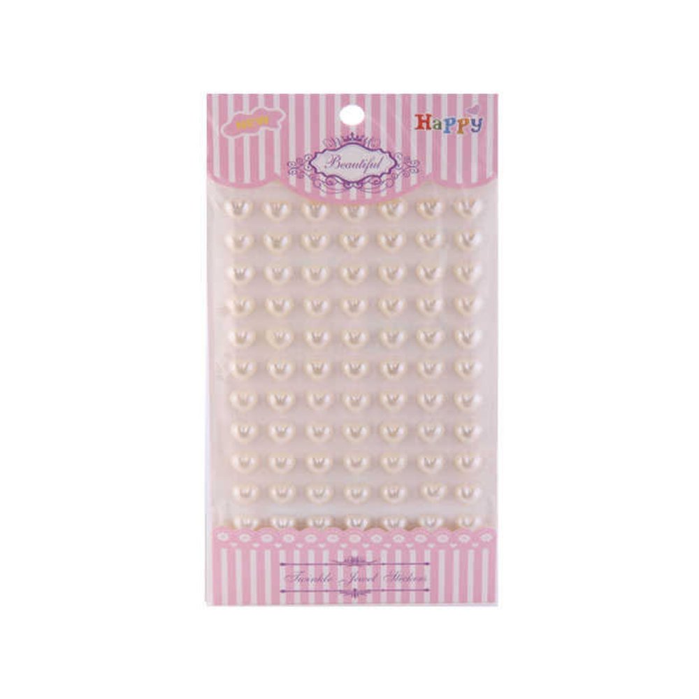 Pearl Heart Sticker Cream Pk:77 Kl:500