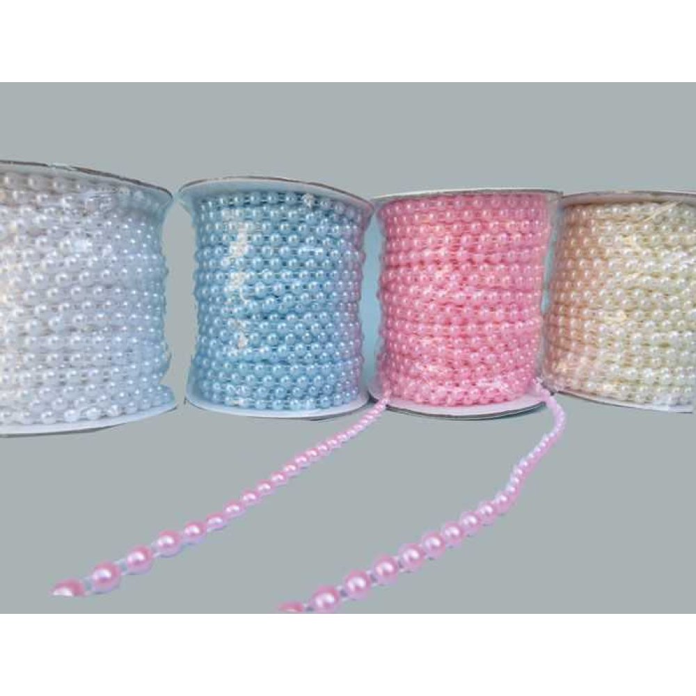 Pearl Single String Pink 6Mm P25Yard-50