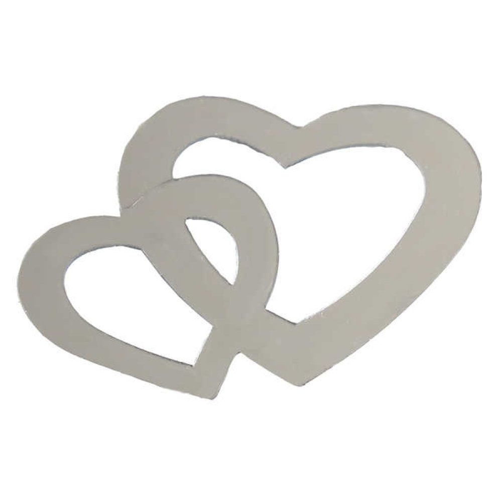 Heart Double Metallized Ornament Silver Pk:50 Gr Kl:100