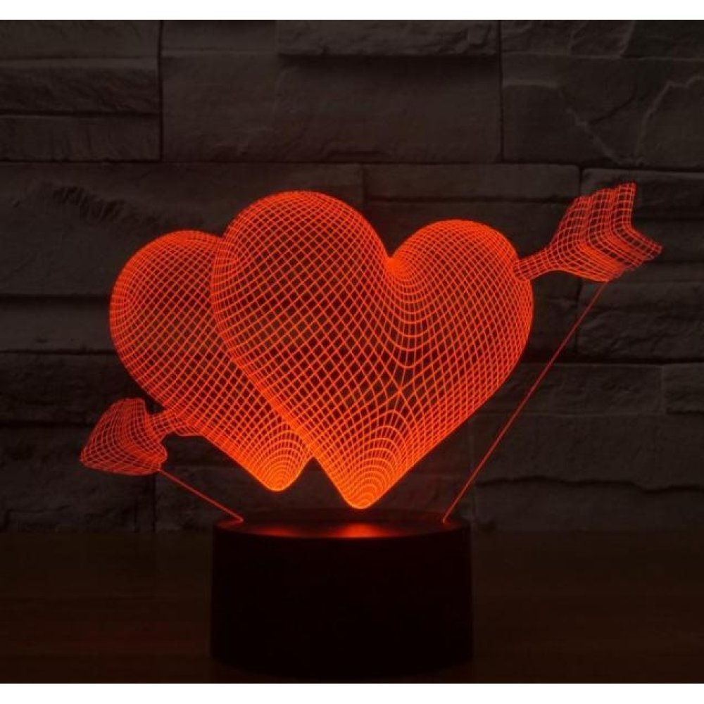 Heart Shaped 3D 3D Illusion Lamp