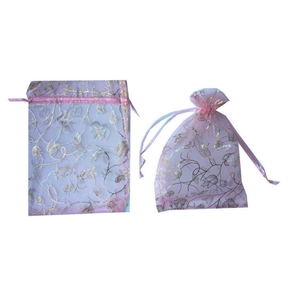 Pouch Tulip Patterned Pink 17*23Cm P50-100