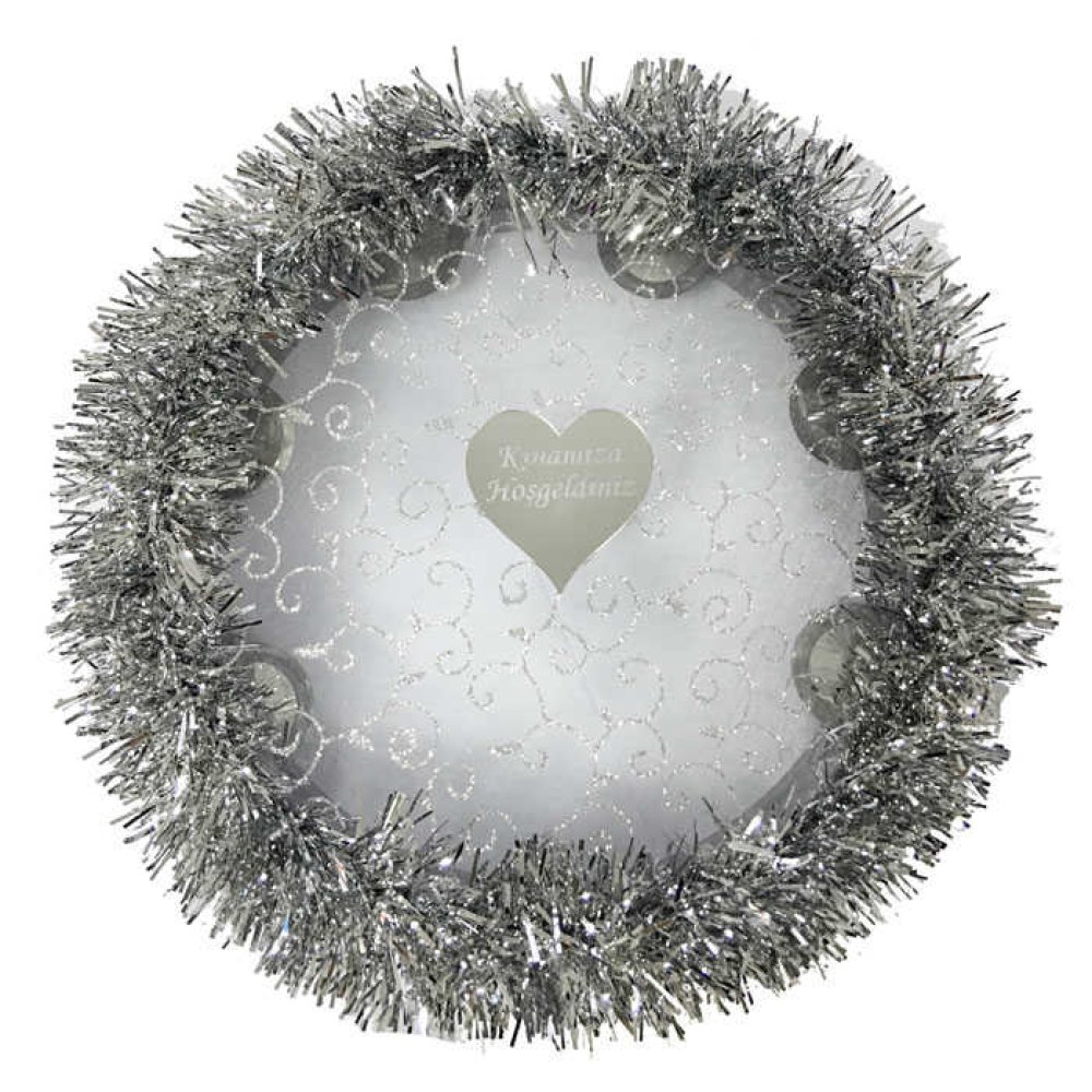 Welcome To Our Henna Silvery Metallized Tambourine