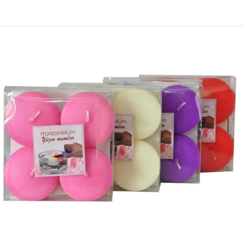 Unscented Candle Floating In Water 4 Pieces