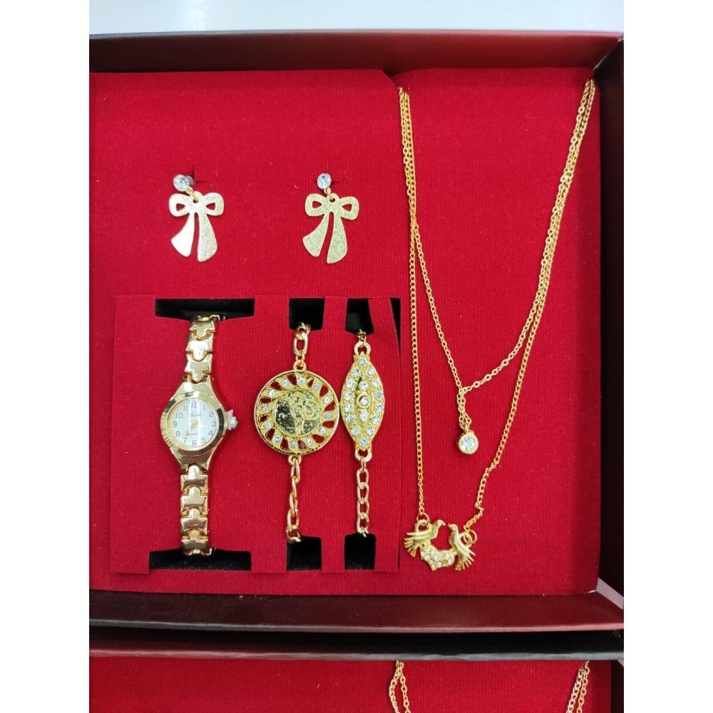 Necklace Watch Bracelet Earring Set Of 4