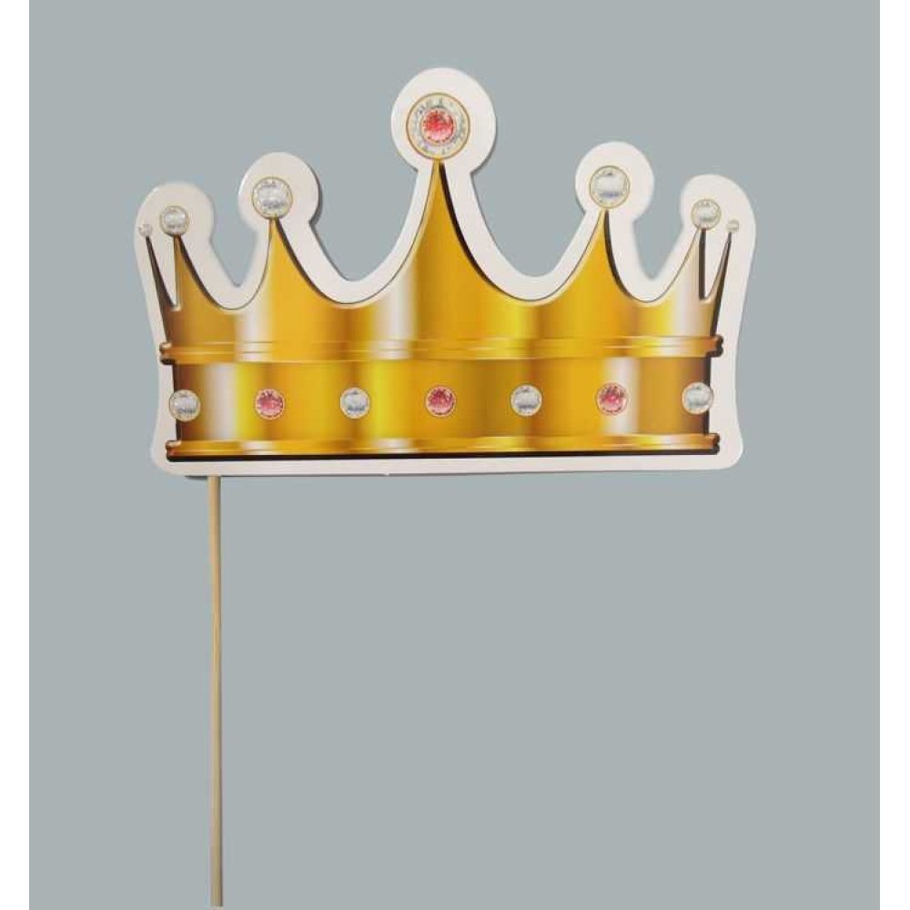 King Crown With Rod Silvery Gold P10
