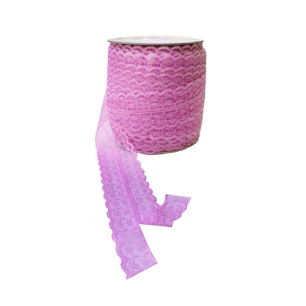 Ribbon Double Lace 2-Layer Pink 100Yrd.P1-50