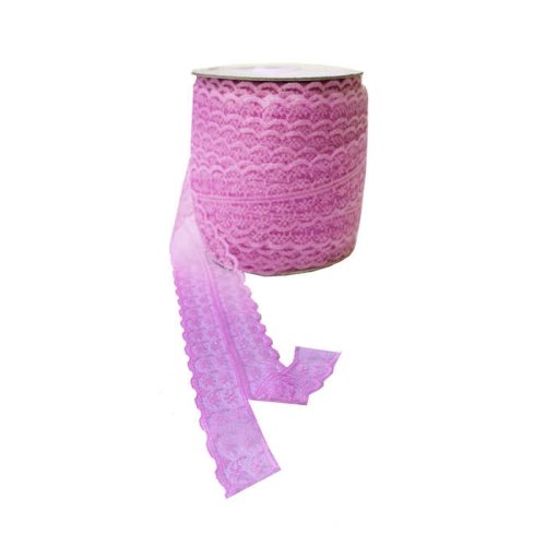 Ribbon Double Lace 2-Layer Pink 100Yrd.P1-50