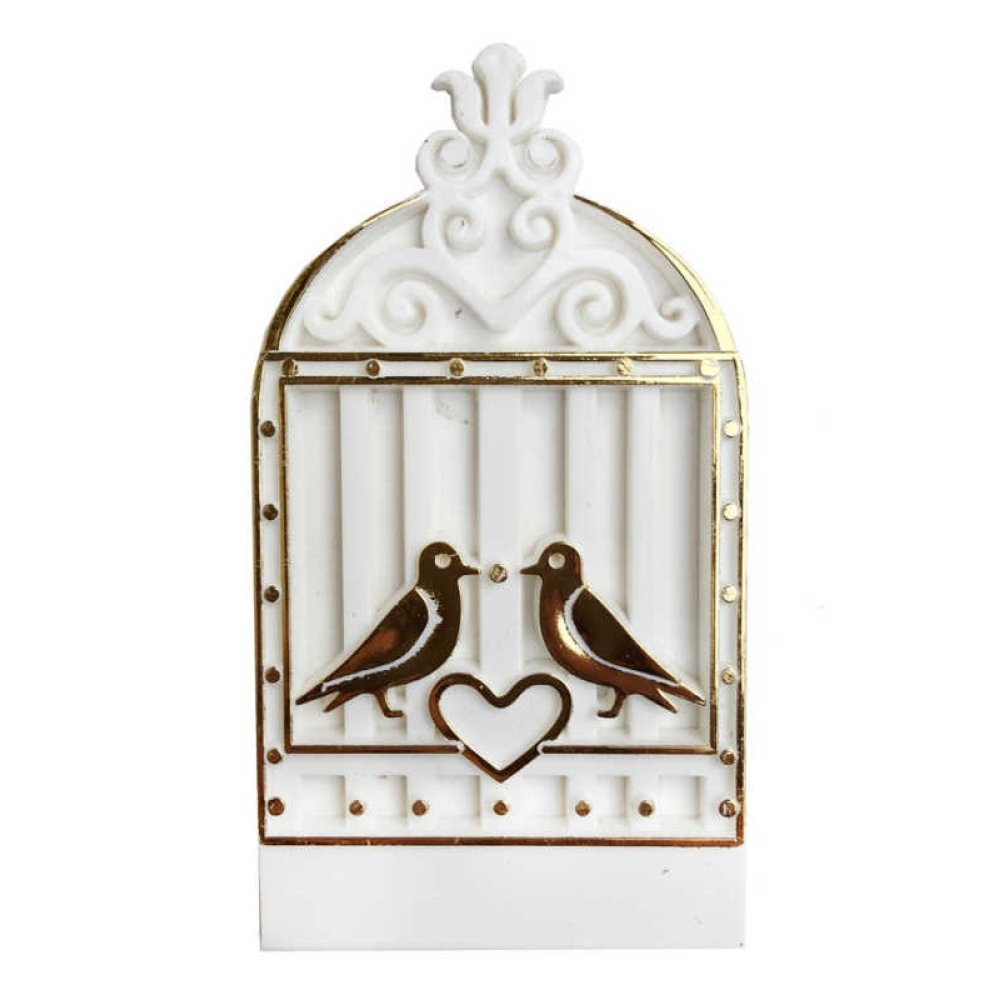 Bird Cage Heart Plastic White Pk:25-60