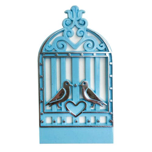 Bird Cage Heart Plastic Blue Pk:25-60