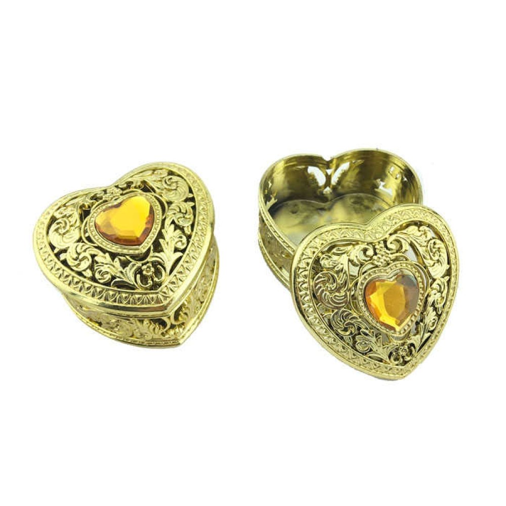 Box Heart Model Stoneed Gold Pk:10 Kl:400