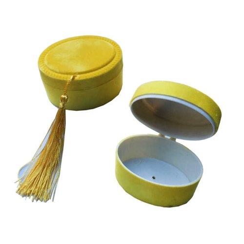 Box Oval Flock Plated Gold P10-400