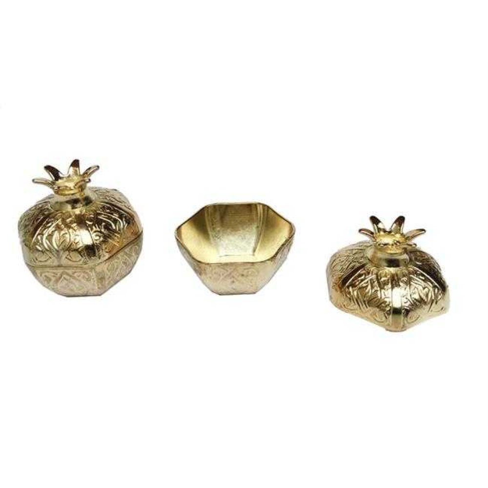 Turkish Delight Holder Pomegranate Metal Small Gold P20-880