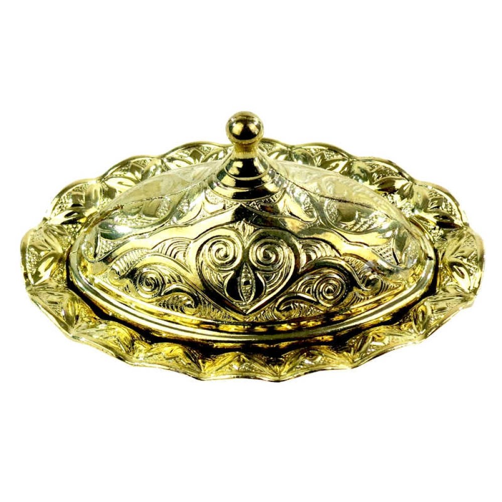 Turkish Delight Holder Oval Frilled Gold Pk:10 Kl:200