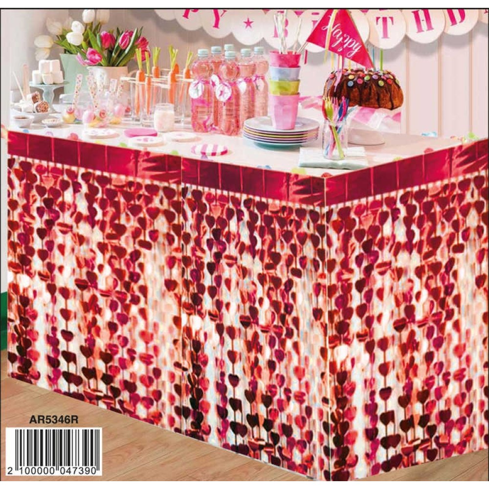 Table Edge Skirt Heart Background Ornament