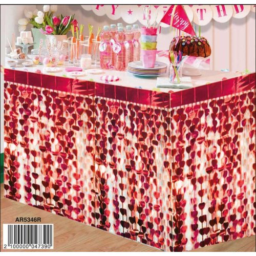 Table Edge Skirt Heart Background Ornament