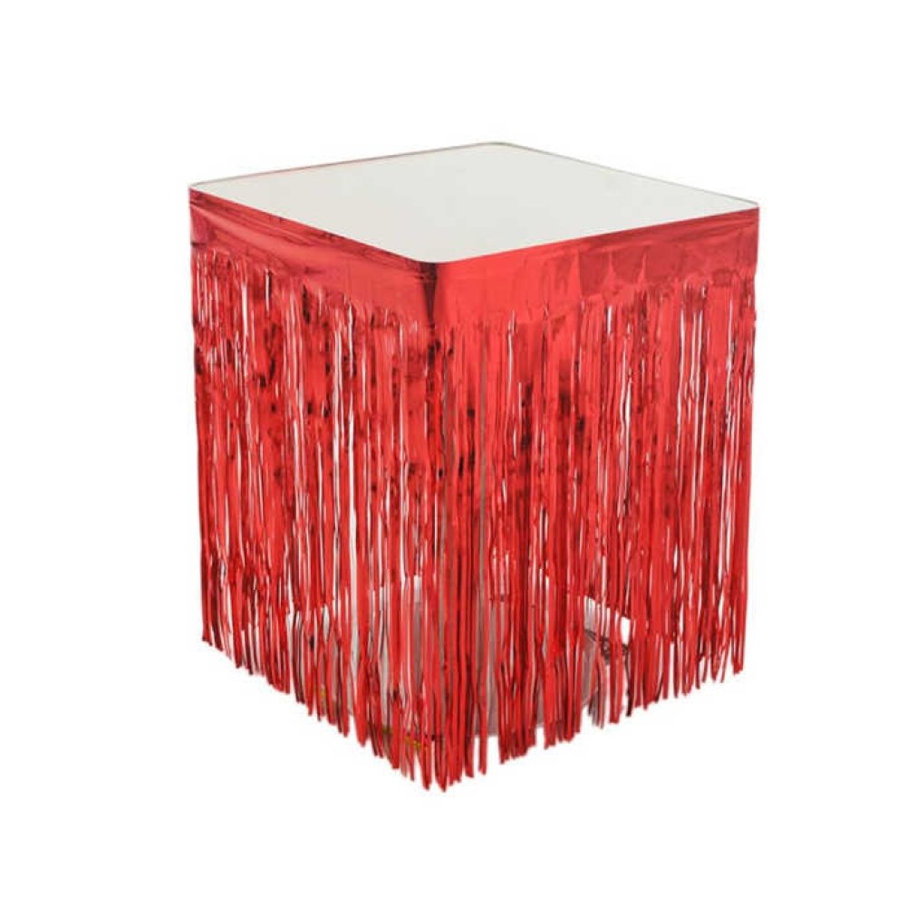 Table Side Skirt And Fonus Metallized Red P1-100