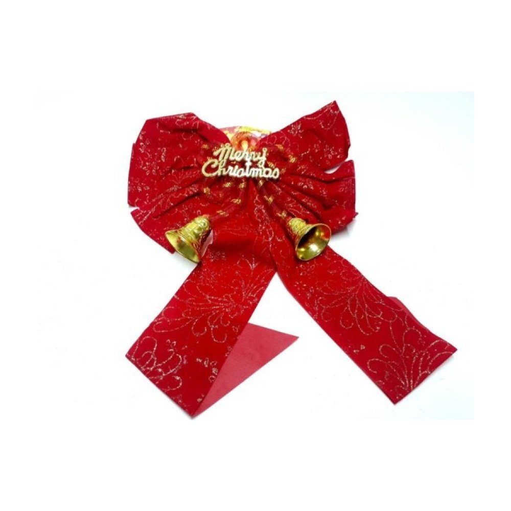 Merry Christmas Bell Red Bow Ornament 60 Cm
