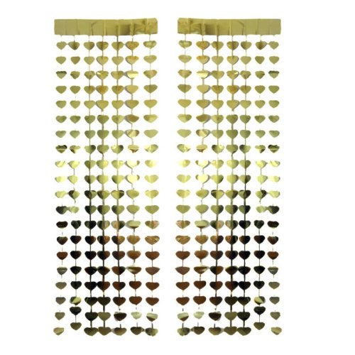 Metallized Background Ornament Heart Local Gold Pk:2 Kl Kl:50