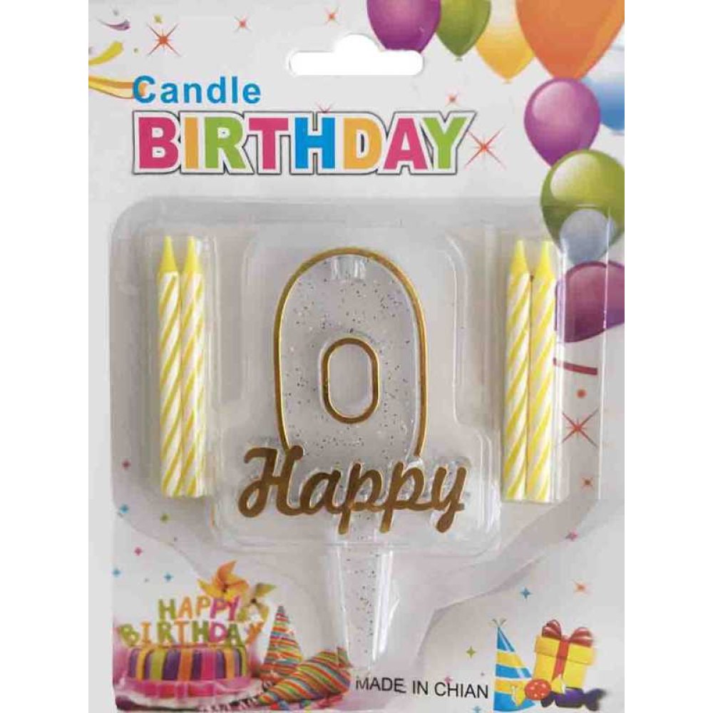Candle 0 Age Happy Written Gold Pk:1 Kl:600
