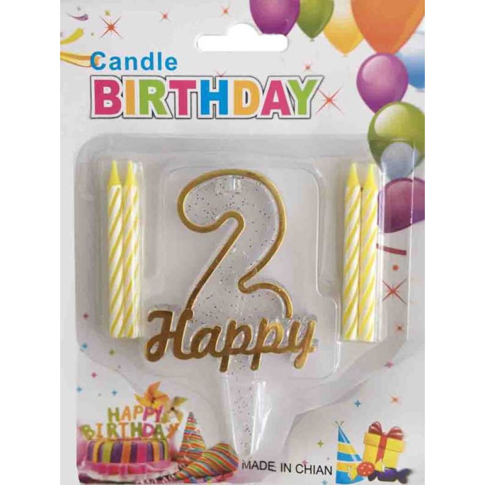 Candle 2 Age Happy Written Gold Pk:1 Kl:600