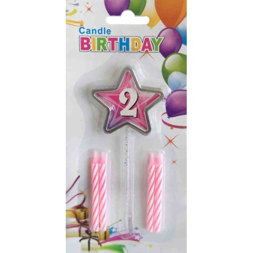 Candle 2 Years Old Star Model Pink Pk:1 Kl:600