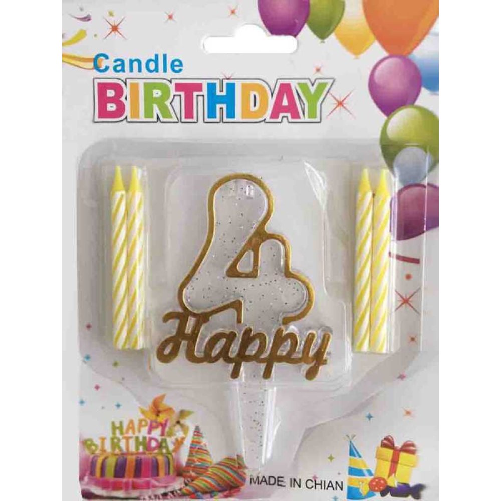 Candle 4 Age Happy Written Gold Pk:1 Kl:600
