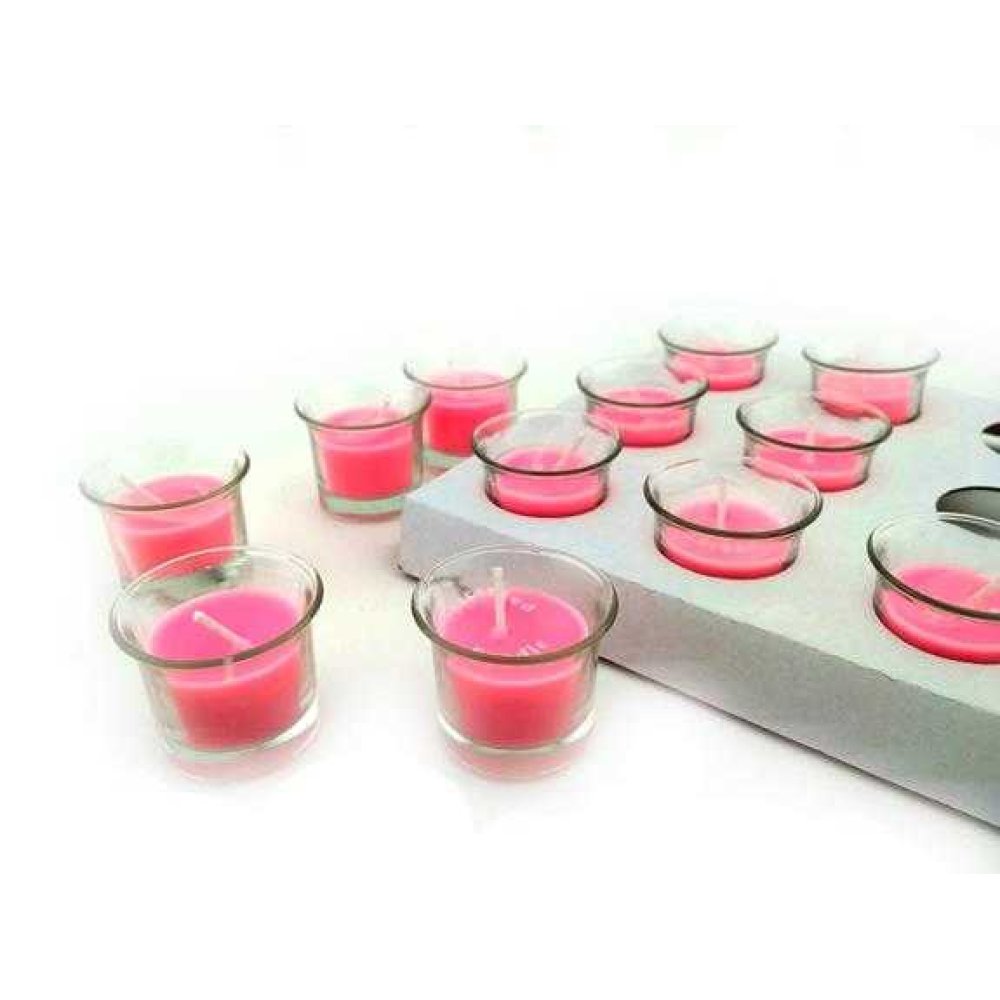 Candle Jar Model Glass Pink Pk:12 Kl:192