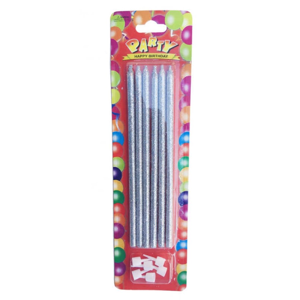 Long Silver Candle Silver P6-288