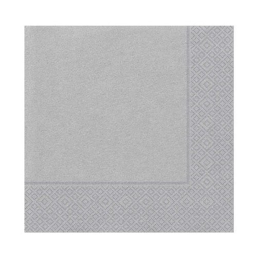 Napkins Flat Patterned Silver Pk:20 Kl:150