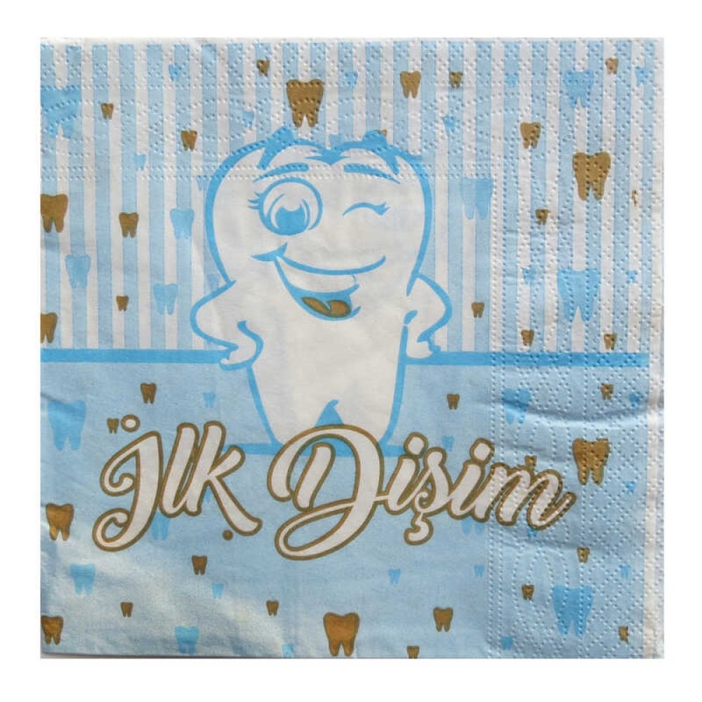 Napkin First Teeth Blue 33X33 Cm Pk:20 Kl:75