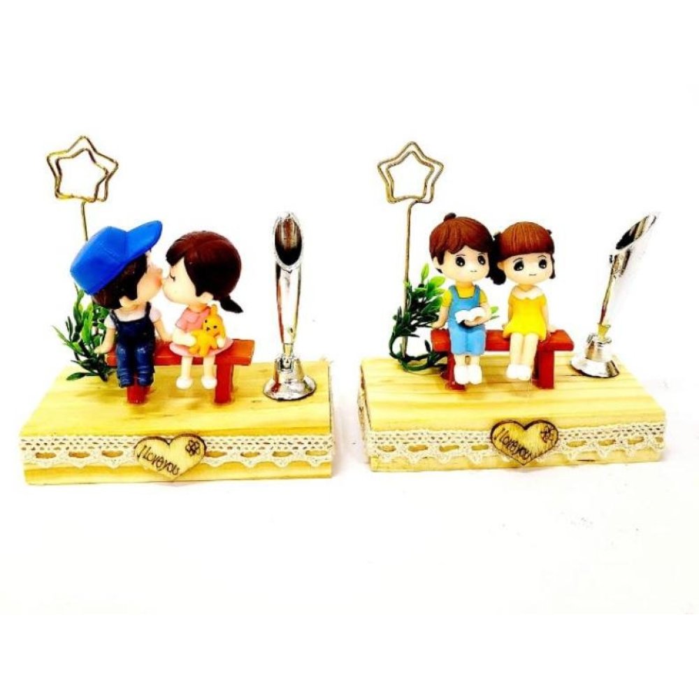 Dear Figured Wooden Pen Holder Note Holder