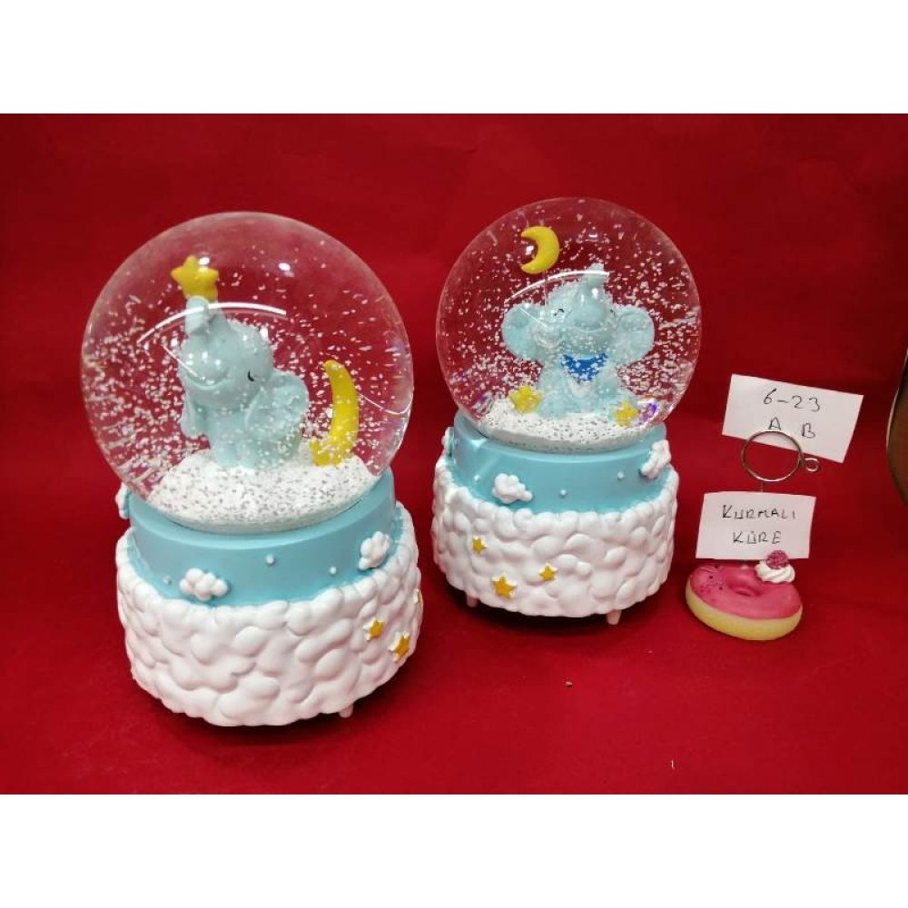 Cute Elephant Wind Up Oversized Snow Globe