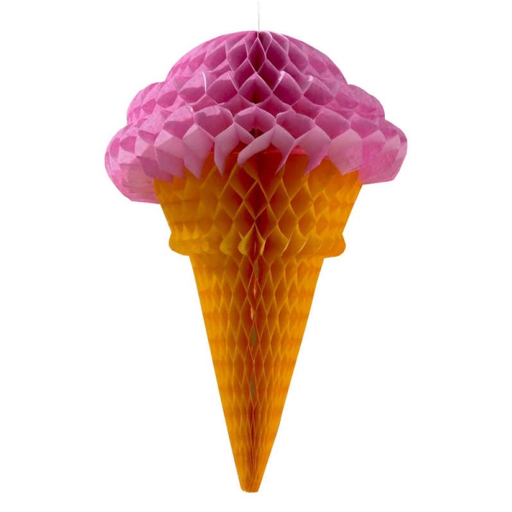 Ornament Ice Cream Medium Pink 50Cm Pk10-200