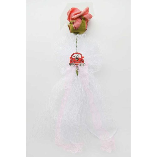 Ornament Rose Convoy Ornament Tulle Claret Red Pk:1 Kl:30