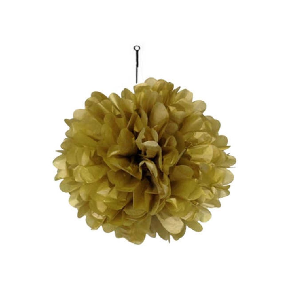 Ornamental Pompom Pelur Paper 35 Cm Gold Pk:1 Kl:300
