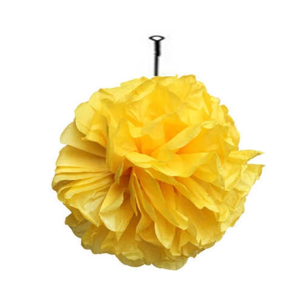 Ornamental Pompom 35 Cm From Pelur Paper Yellow P1