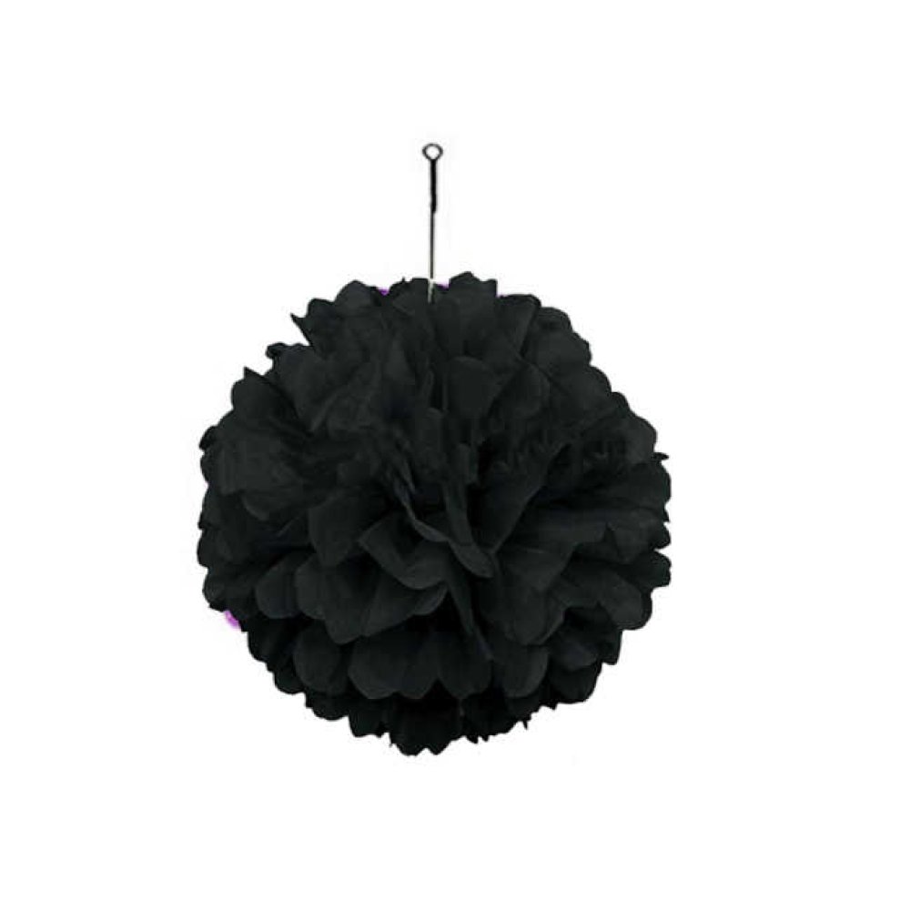 Ornamental Pompom Pelur Paper 35 Cm Black Pk:1 Kl:300