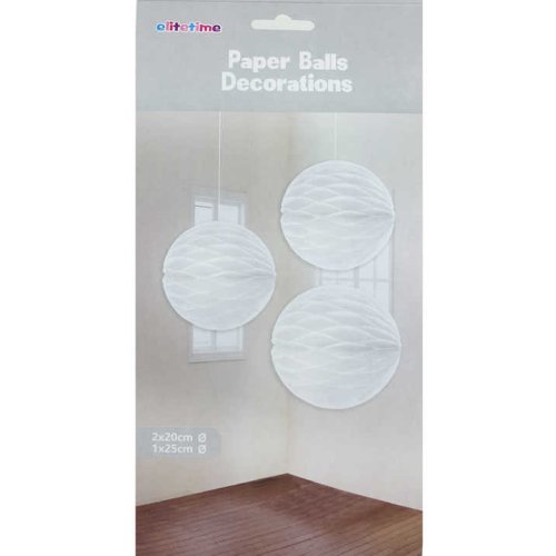 Ornamental Pompom Honeycomb 3-Piece Set White Pk:1 Kl:120